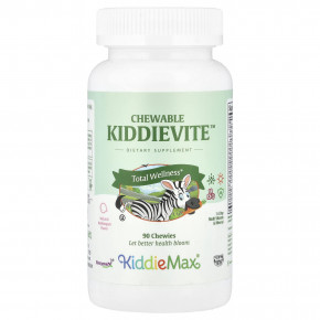 Maxi Health, KiddieMax®, жевательная резинка Kiddievite ™, натуральная жевательная резинка, 90 жевательных таблеток - описание | фото