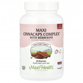 Maxi Health, Maxi Cinnacaps Complex ™ с берберином, 60 капсул - описание | фото