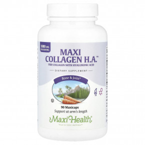 Maxi Health, Maxi Collagen HA™, 1000 мг, 90 капсул Maxicaps (333 мг в 1 капсуле) - описание | фото