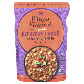 Maya Kaimal, Organic Everyday Chana, нут, томат и лук, неострый, 284 г (10 унций) - описание | фото