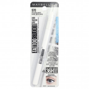 Maybelline, Tato Studio, подводка для глаз, легко затачиваемый гелевой карандаш, водостойкий, 970 полированный белый, 1,2 г (0,04 унции) в Москве - eco-herb.ru | фото
