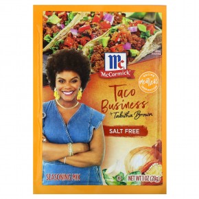 McCormick, Taco Business by Tabitha Brown, Salt Free, 1 oz (28 g) - описание