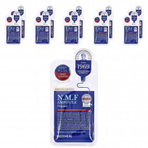 MEDIHEAL, NMF Ampoule, маска для лица, оригинальная, 10 шт., 27 мл (0,91 жидк. унции) - описание | фото