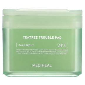 MEDIHEAL, Tea Tree Trouble Pad, 100 таблеток, 170 мл (5,74 жидк. Унции) - описание