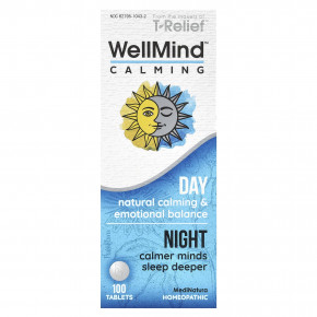 MediNatura, WellMind Calming Tablets, для снятия напряжения, 100 таблеток - описание | фото