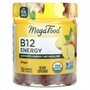 MegaFood, B12 Energy, Ginger, 70 Gummies в Москве - eco-herb.ru | фото
