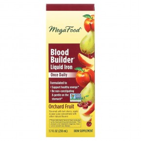 MegaFood, Blood Builder Liquid Iron, Once Daily, Orchard Fruit, 230 мл (7,7 жидк. унц.) в Москве - eco-herb.ru | фото