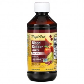 MegaFood, Blood Builder Liquid Iron, Once Daily, Orchard Fruit, 230 мл (7,7 жидк. унц.) в Москве - eco-herb.ru | фото