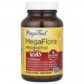 MegaFood, Kids MegaFlora®, пробиотик для детей, 5 млрд КОЕ, 60 капсул в Москве - eco-herb.ru | фото