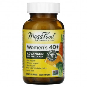 MegaFood, Multi for Women 40+, комплекс витаминов и микроэлементов для женщин старше 40 лет, 120 таблеток - описание