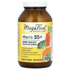 MegaFood, мультивитамины для мужчин старше 55 лет, 1 таблетка в день, 120 таблеток - описание