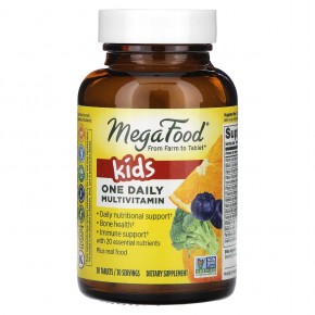 MegaFood, Kids One Daily, мультивитамины для детей, 30 таблеток - описание
