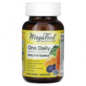 MegaFood, One Daily Multivitamin, мультивитаминная добавка, 30 таблеток - описание