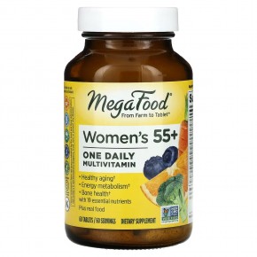 MegaFood, мультивитамины для женщин старше 55 лет, одна таблетка в день, 60 таблеток - описание