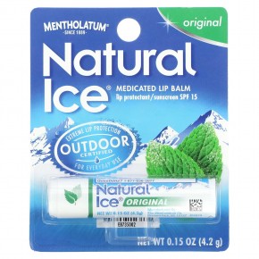Mentholatum, Natural Ice, лечебный бальзам для губ, SPF 15, 4,2 г (0,15 унции) в Москве - eco-herb.ru | фото