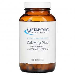 Metabolic Maintenance, Cal / Mag Plus с витамином D и витамином K2 MK-7, 180 капсул в Москве - eco-herb.ru | фото