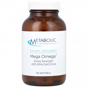 Metabolic Maintenance, Mega Omega, Extra Strength, 1000 мг, 90 мягких таблеток в Москве - eco-herb.ru | фото