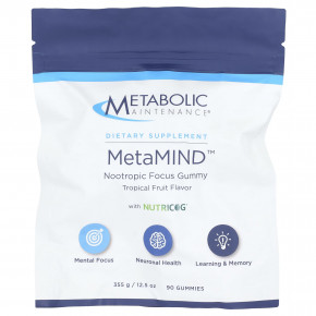Metabolic Maintenance, MetaMIND ™, ноотропная жевательная таблетка с Nutricog®, тропическими фруктами, 90 жевательных таблеток в Москве - eco-herb.ru | фото