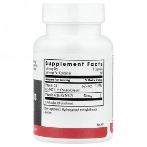 Metabolic Maintenance, витамин D3 с витамином K2 MK-7, 60 растительных капсул в Москве - eco-herb.ru | изображение Metabolic Maintenance, витамин D3 с витамином K2 MK-7, 60 растительных капсул в Москве - eco-herb.ru | фото