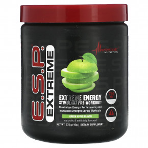 Metabolic Nutrition, ESP Extreme Energy Stimulant Pre-Workout, зеленое яблоко, 275 г (10 унций) в Москве - eco-herb.ru | фото