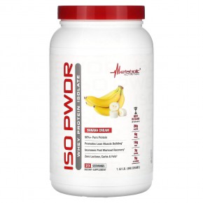 Metabolic Nutrition, ISOpwDR, изолят сывороточного протеина, со вкусом бананового крема, 690 г (1,52 фунта) - описание