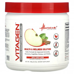 Metabolic Nutrition, VitaGen, яблочный сидр, 240 г (8,47 унции) - описание | фото