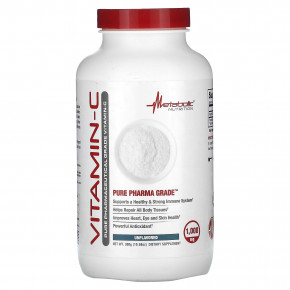 Metabolic Nutrition, Витамин C, без добавок, 300 г (10,58 унции) - описание | фото