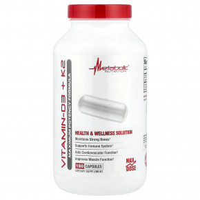Metabolic Nutrition, витамины D3 и К2, 180 капсул - описание | фото