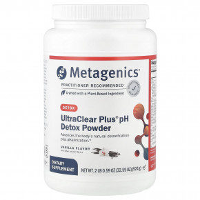 Metagenics, UltraClear Plus® pH, порошок для выведения токсинов, со вкусом ванили, 924 г (2 фунта 0,59 унции) - описание | фото