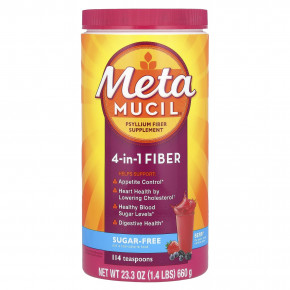 Metamucil, 4-в-1 клетчатка, со вкусом ягод, 660 г (1,4 фунта) - описание | фото