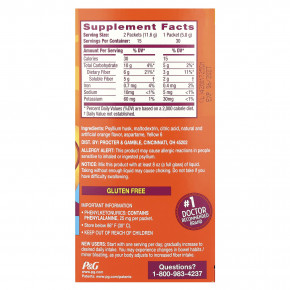 Metamucil, On-The-Go, 4 в 1 клетчатка, апельсин, без сахара, 30 пакетиков с порошком по 5,8 г (0,21 унции) в Москве - eco-herb.ru | фото