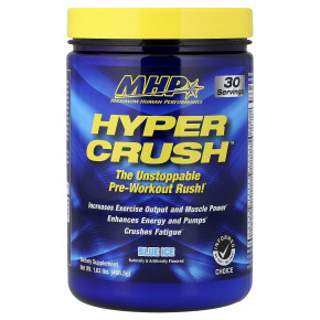 MHP, Hyper Crush™, предтренировочный комплекс, со вкусом голубой лед, 466,5 г (1,03 фунта) - описание | фото