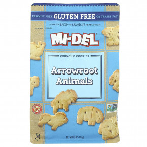 Mi-Del Cookies, хрустящее печенье, с животными аррорута, 227 г (8 унций) - описание