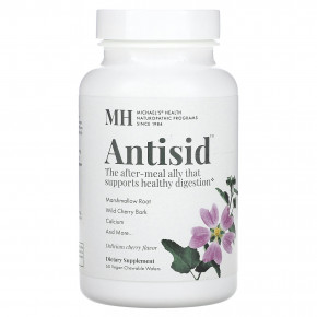 Michael's Health, Antisid, вишня, 60 веганских жевательных вафель - описание | фото