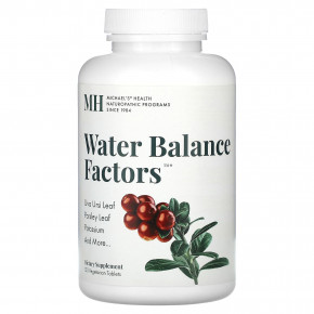 Michael's Health, Water Balance Factors, 120 вегетарианских таблеток - описание | фото