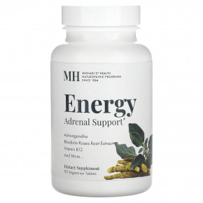 Michael's Naturopathic, Energy Adrenal Support, 90 вегетарианских таблеток - описание | фото