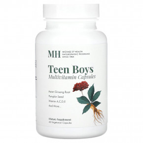 Michael's Naturopathic, Teen Boys Caps, капсулы для мальчиков-подростков, мультивитамины для ежедневного приема, 60 вегетарианских капсул - описание