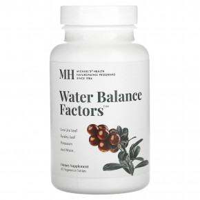 Michael's Naturopathic, Water Balance Factors, 60 вегетарианских таблеток - описание | фото