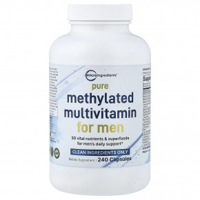 Micro Ingredients, чистые метилированные мультивитамины для мужчин, 240 капсул - описание | фото