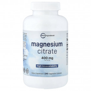 Micro Ingredients, цитрат магния, 240 вегетарианских капсул (133 мг в 1 капсуле) в Москве - eco-herb.ru | изображение Micro Ingredients, цитрат магния, 240 вегетарианских капсул (133 мг в 1 капсуле) в Москве - eco-herb.ru | фото