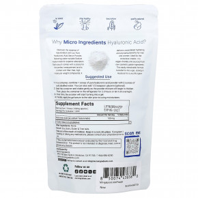 Micro Ingredients, гиалуроновая кислота, в виде порошка, 100 г (3,52 унции) в Москве - eco-herb.ru | изображение Micro Ingredients, гиалуроновая кислота, в виде порошка, 100 г (3,52 унции) в Москве - eco-herb.ru | фото