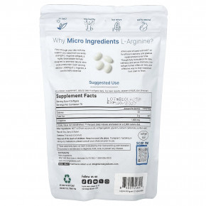 Micro Ingredients, L-аргинин, 300 капсул (250 мг в 1 капсуле) в Москве - eco-herb.ru | фото