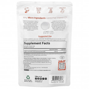 Micro Ingredients, липосомальный витамин C, со вкусом лимонада, 40 пакетиков по 1,3 г (0,046 унции) в Москве - eco-herb.ru | изображение Micro Ingredients, липосомальный витамин C, со вкусом лимонада, 40 пакетиков по 1,3 г (0,046 унции) в Москве - eco-herb.ru | фото