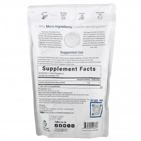 Micro Ingredients, Моногидрат креатина, без добавок, 500 г (1,1 фунта) в Москве - eco-herb.ru | фото