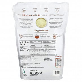 Micro Ingredients, Органические пищевые дрожжи в хлопьях, 907 г (2 фунта) в Москве - eco-herb.ru | фото
