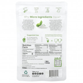 Micro Ingredients, Органический экстракт стевии, 113 г (4 унции) в Москве - eco-herb.ru | фото