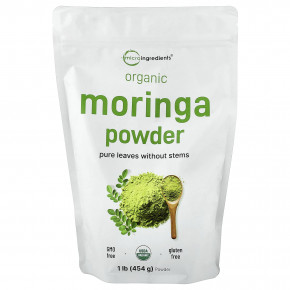 Micro Ingredients, органический порошок из моринги, 454 г (1 фунт) - описание | фото