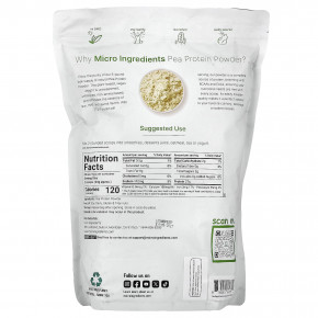 Micro Ingredients, Порошок из горохового протеина, без добавок, 2,26 кг (5 фунтов) в Москве - eco-herb.ru | фото