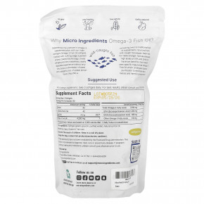 Micro Ingredients, рыбий жир с омега-3, тройная сила, лимон, 240 капсул (1400 мг в 1 капсуле) в Москве - eco-herb.ru | фото