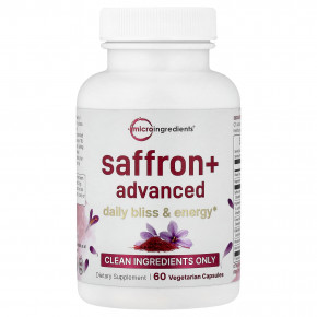 Micro Ingredients, Saffron+ Advanced, 60 вегетарианских капсул в Москве - eco-herb.ru | фото